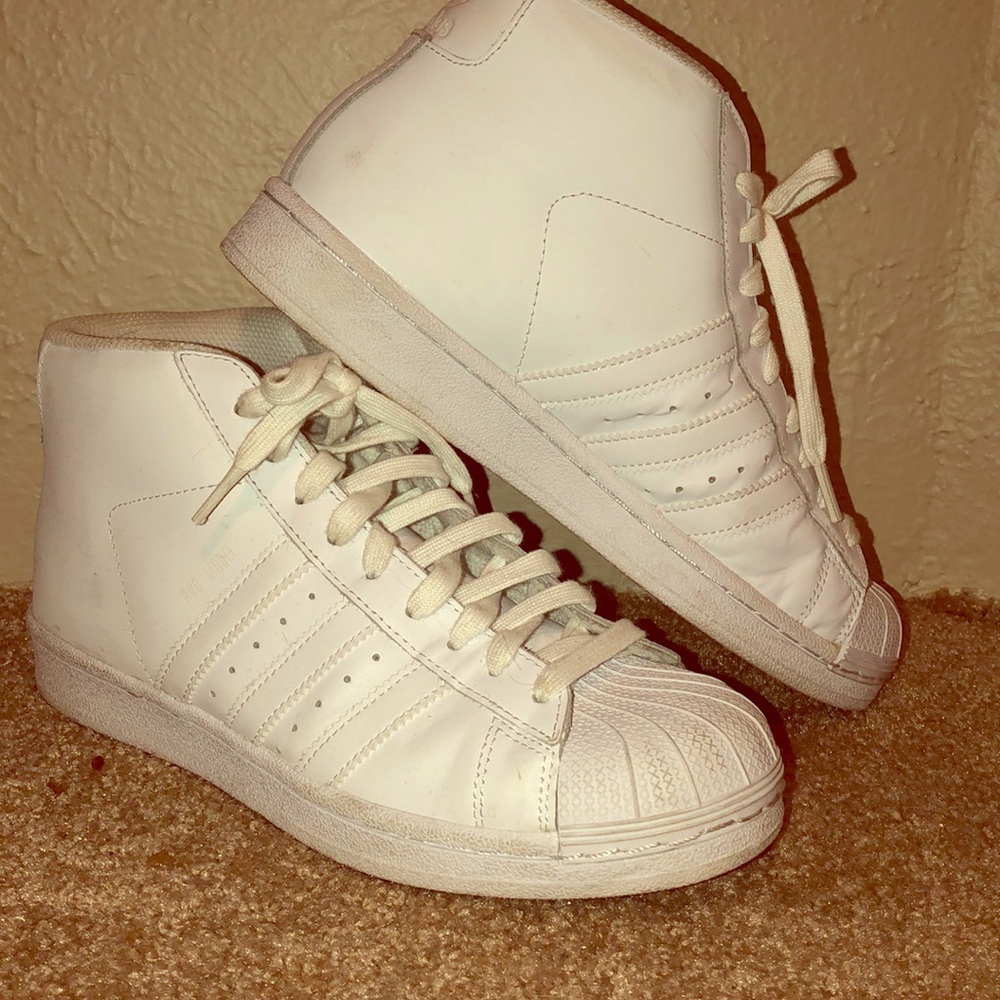 Adidas white high tops